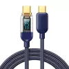 Joyroom USB-C to USB-C andmekaabel 100W, 1,2m digitaalse ekraaniga sinine (S-CC100A4)