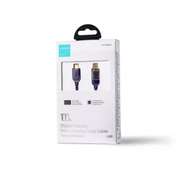 Joyroom USB-C to USB-C andmekaabel 100W, 1,2m digitaalse ekraaniga sinine (S-CC100A4)