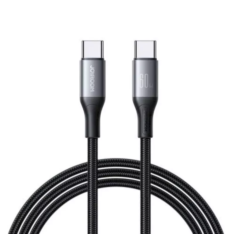 JOYROOM USB-C to USB-C Flash seeria kaabel A28 60W PD kiirlaadimine 480Mbps andmeedastus 2m must