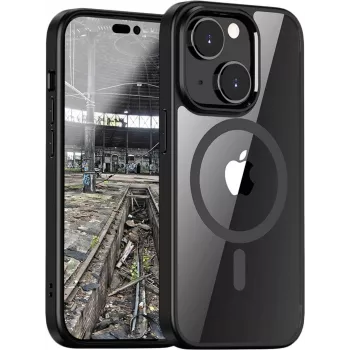 JT Berlin BackCase Pankow Hybrid MagSafe ümbris Apple iPhone 13-le - must/läbipaistev 10923