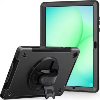 JT Berlini vastupidav tugijalaga ja käerihmaga ümbris Samsung Galaxy Tab A11+ 2025 jaoks, must, hulgipakend 30023