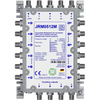 JULTEC JRM0512M 12-Way SAT/IF Multiswitch with Terrestrial Input