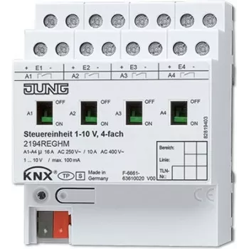 JUNG 2194REGHM Universaalne dimmer, DIN-liistule, 250-400 V, valge