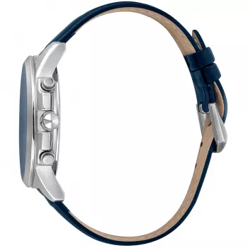 JUST CAVALLI MAN JC1G175L0225 42mm sinise numbrilaual ja nahkrihmaga kvartskell