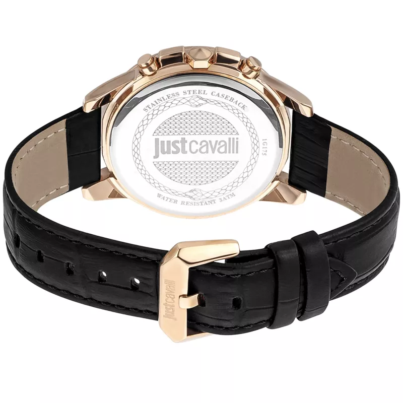 Just Cavalli Man JC1G175L0235 42mm Blue Dial Leather Watch