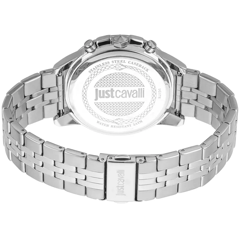 JUST CAVALLI MAN JC1G175M0255 Kvarts Analoogkell 42mm Roostevabast Terasest Võrkrihm Must Siht