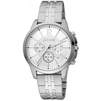 JUST CAVALLI MAN JC1G175M0255 Kvarts Analoogkell 42mm Roostevabast Terasest Võrkrihm Must Siht