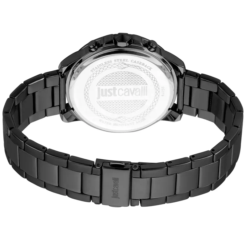 JUST CAVALLI MAN JC1G178M0075 44mm Quartz Analoogkell Roostevabast Terasest Milanese Mesh Rihmaga Sinise Sihtnumbriga