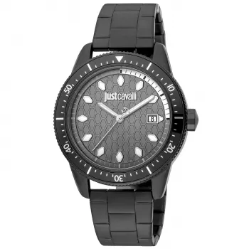 JUST CAVALLI MAN JC1G179M0085 42mm Kvarts Analoog Sinise Sihtnäidikuga Roostevabast Terasest Võrk-käevõruga Randmekell