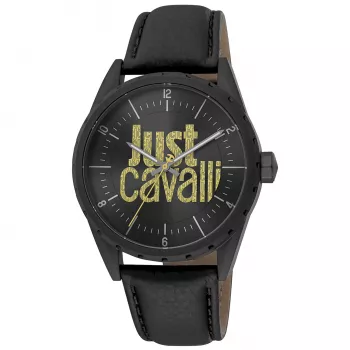 JUST CAVALLI MAN JC1G207L0035 42mm sinise numbrilaua ja nahkrihmaga käekell