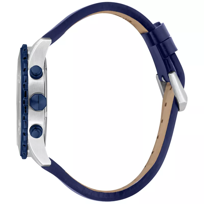 JUST CAVALLI MAN JC1G214L0045 44mm sinise numbrilaud ja nahkrihmaga käekell