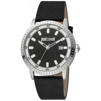 JUST CAVALLI MAN JC1G216L0015 42mm sinise numbrilaud ja nahkrihmaga kvartskell