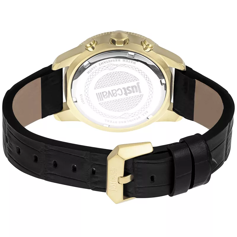 JUST CAVALLI MAN Watch JC1G215L0025 (42mm) - Musta numbrilauga, nahkrihmaga