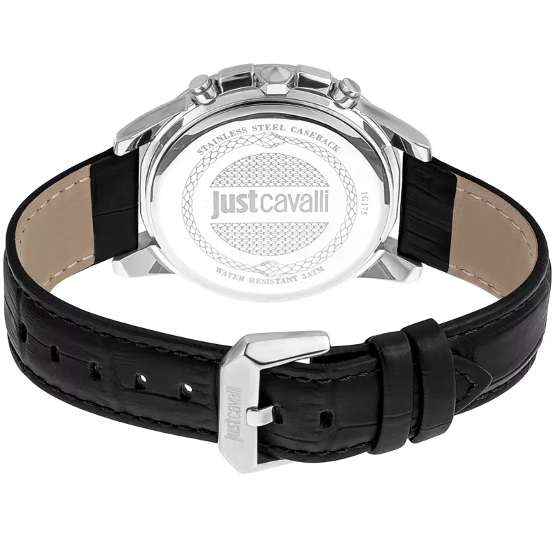 JUST CAVALLI meeste kvartskell JC1G175L0215 42mm sinise numbrilaud ja nahkrihmaga