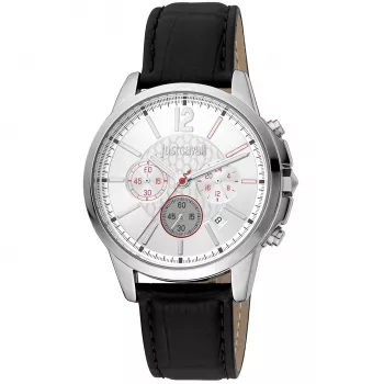 JUST CAVALLI meeste kvartskell JC1G175L0215 42mm sinise numbrilaud ja nahkrihmaga