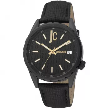 Just Cavalli meeste käekell JC1G217L0045 42mm musta numbrilauga nahkrihm