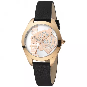 JUST CAVALLI Naiste JC1L210L0025 32mm Kvarts Analoogkell - Hõbedane Siht, Pruun Nahk