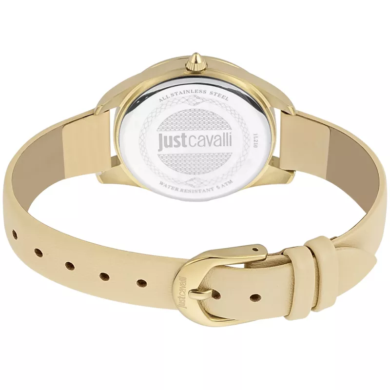 JUST CAVALLI Women's Watch JC1L210L0015 32mm Silver Dial Brown Leather Strap