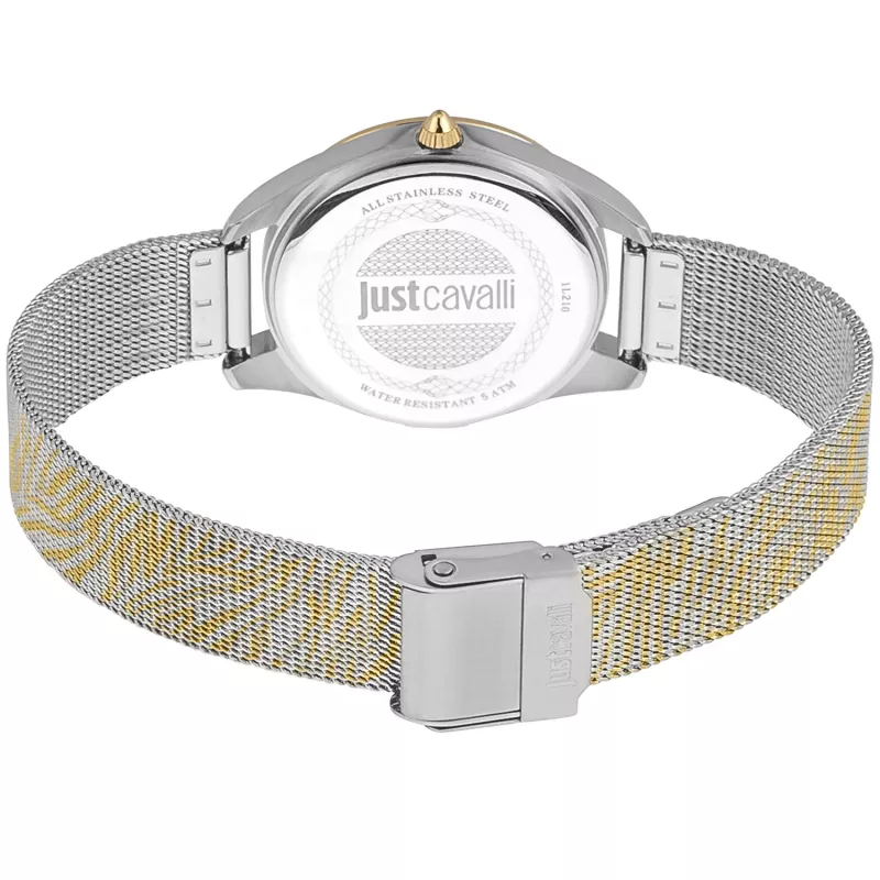 JUST CAVALLI Naiste Kell JC1L210M0065 32mm Hõbedane Roostevabast Terasest Milano Silmkoekäevõru