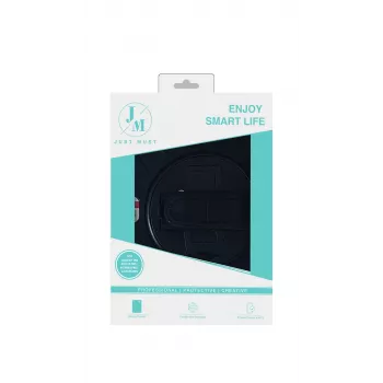 JUST MUST JM Rugged Case Grip Samsung Galaxy Tab Active Pro/Active4 Pro/Active5 Pro jaoks rihmaga, must