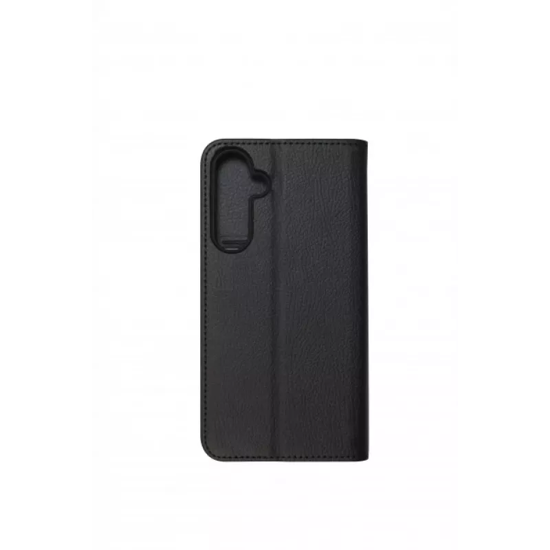 JUST MUST JM Stand Flip Case Samsung Galaxy A35 5G jaoks, must – PU-nahast rahakott kaarditaskute ja alusega