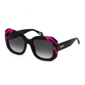 JUSTCAVALLI Naiste päikeseprillid SJC085-5409P2, nelinurksed, Havanna pruun raam, pruunid polariseeritud läätsed, 54mm