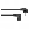 Kabelmeister 3m toitejuhe, CEE 7/7 Schuko – IEC C15, 90° nurga all, must