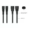 Kabelmeister C14 to C15 kuumakindel toitejuhe 0,5m 10A 250V must