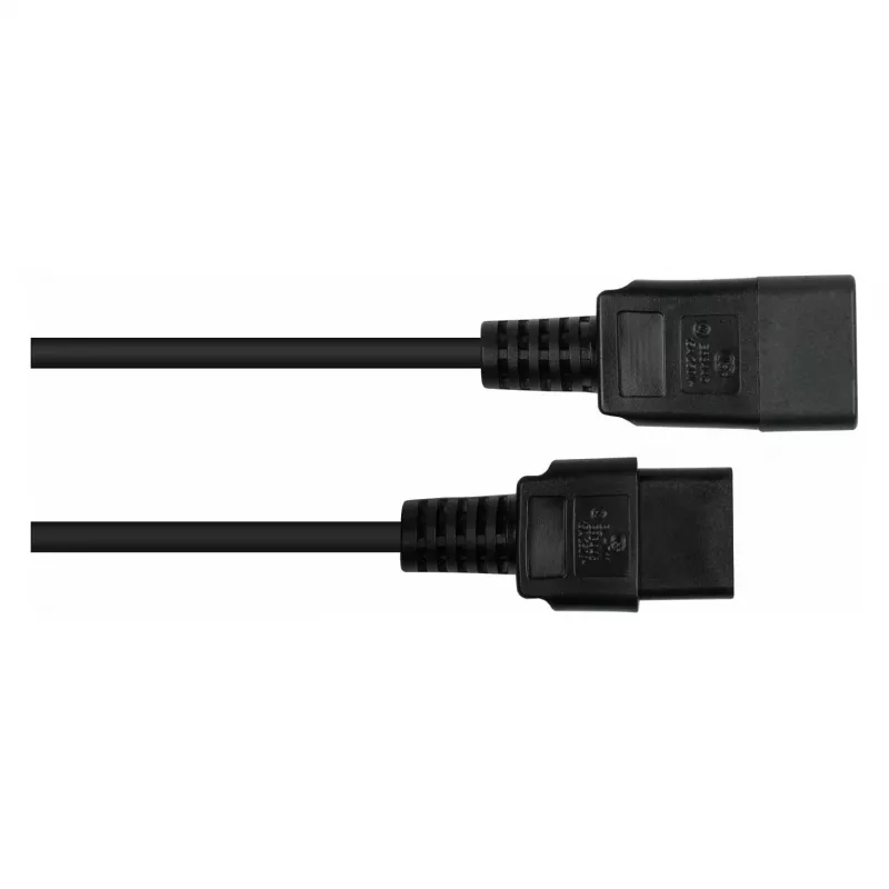 Kabelmeister IEC toite pikenduskaabel C20–C19 – 2 m, must