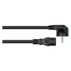 Kabelmeister toitekaabel 90° nurga all Schuko pistikuga C15 pistikupessa, 3m, must
