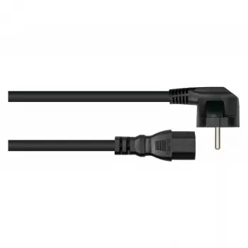Kabelmeister toitekaabel 90° nurga all Schuko pistikuga C15 pistikupessa, 3m, must