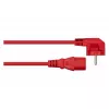 KABELMEISTER toitejuhe CEE 7/7 (tüüp E+F) 90° nurga all IEC C13, punane, 0,75 m