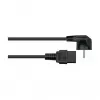 Kabelmeister Schuko (CEE 7/4) to C19 Toitekaabel, 1m, 90° Angled, Black
