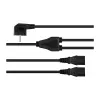 Kabelmeister Schuko pistik (90° nurga all) 2x IEC C13 Y-toitejaoturkaabel, 2m, must