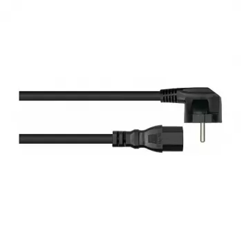Kabelmeister Schuko toitekaabel 90° nurga all oleva pistikuga IEC C15, must, 1,8 m