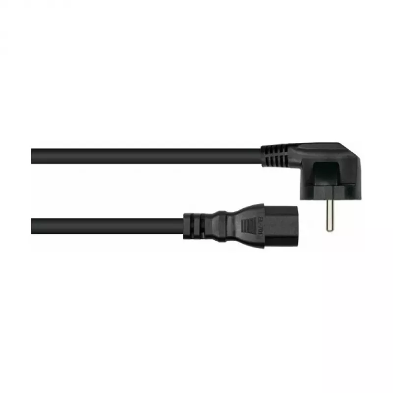 Kabelmeister Schuko toitekaabel 90° nurga all oleva pistikuga IEC C15, must, 1,8 m