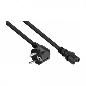 Kabelmeister Schuko toitekaabel 90° nurga all oleva pistikuga IEC C15, must, 1,8 m