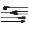 Kabelmeister Schuko toitejaotuskabel, 90° nurga all pistikuga C13 + C5, must, 2m