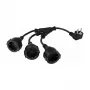 Kabelmeister SK0103-S002 3-suunaline Schuko jaotur, 90° nurgaga pistik, 0,2m kaabel, must