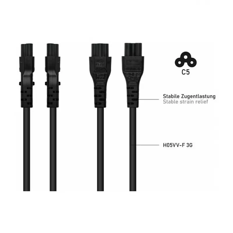 Kabelmeister SK6505-S018 Toitekaabel - Itaalia tüüp I pistik IEC C5, must, 1,8 m