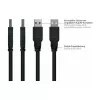 Kabelmeister USB 2.0 pikenduskaabel, Type-A isane pistik paneelikinnitusega Type-A emane pistikupesa, 1m, must