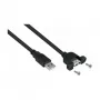 Kabelmeister USB 2.0 pikenduskaabel, Type-A isane pistik paneelikinnitusega Type-A emane pistikupesa, 1m, must