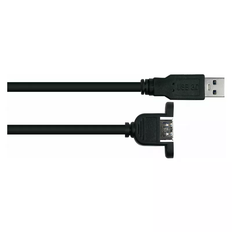 Kabelmeister USB 3.0 paneelikinnitusega pikenduskaabel, USB-A isane emasele, 0,5 m, must, UL-sertifikaadiga