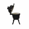 Kamado Bono Picnic Ceramic Grill 13 inch Kamado Grill koos käruga, Charcoal, Black