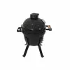 Kamado Bono Picnic Ceramic Grill 13 inch Kamado Grill koos käruga, Charcoal, Black