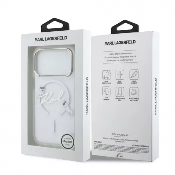 Karl Lagerfeld Apple iPhone 18 Pro Max HC MagSafe IML läbipaistev kate Karl Script logoga