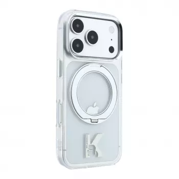 Karl Lagerfeld IML Ring Stand 360 Kameo Metal MagSafe-kate iPhone 18 Pro / 17 Pro jaoks - läbipaistev