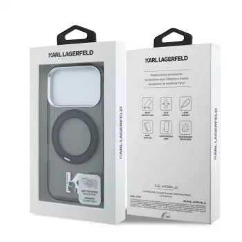 Karl Lagerfeld IML Ring Stand 360 Kameo Metal MagSafe ümbris iPhone 18 Pro Max / 17 Pro Max - must