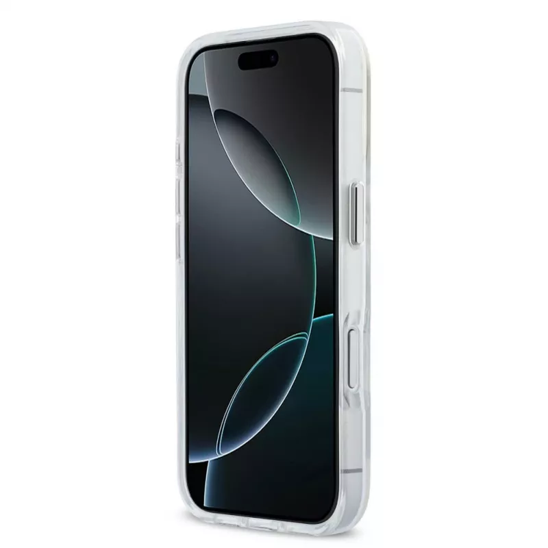 Karl Lagerfeld iPhone 15 Pro MagSafe kõva ümbris, läbipaistev Karl Script logoga