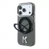 Karl Lagerfeld iPhone 18 Pro / 17 Pro MagSafe IML Ring Stand 360 Kameo Metallist korpus - Must
